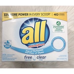 All Powder Laundry Detergent, Free Clear for Sensitive Skin, 52 Ounces, 40 Loads